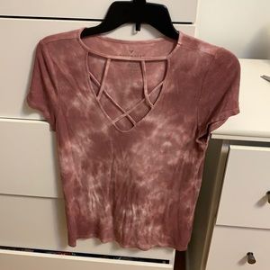 Strappy v-neck American eagle short sleeve